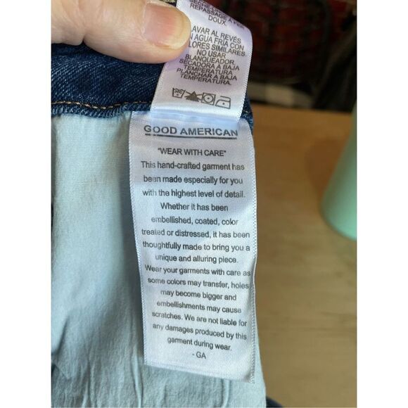 NWT Good American Women's Good High Rise Curve Ripped Jeans Size 14 - Picture 6 of 7